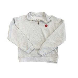 Pure Barre Gray Quarter Zip Sweatshirt Lift Tone Burn Logo Size M USA